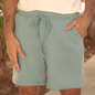 Short Deportivo Hombre Cintura Elástica Cordón Ajustable Verde Pistache