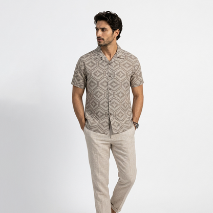 Camisa de manga corta con estampado geométrico