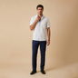 Guayabera Blanca Hombre  con Bolsa y Alforzas Diseño Tradicional