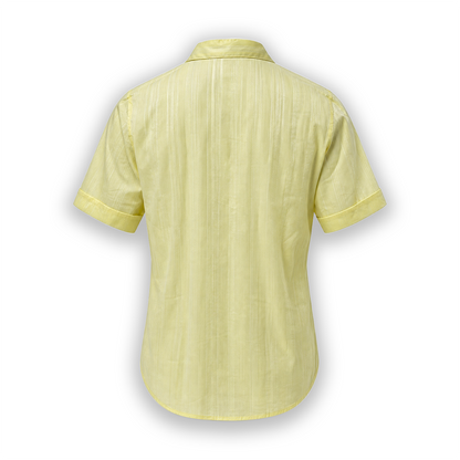 Blusa de Manga Corta con Cuello Mao Amarilla