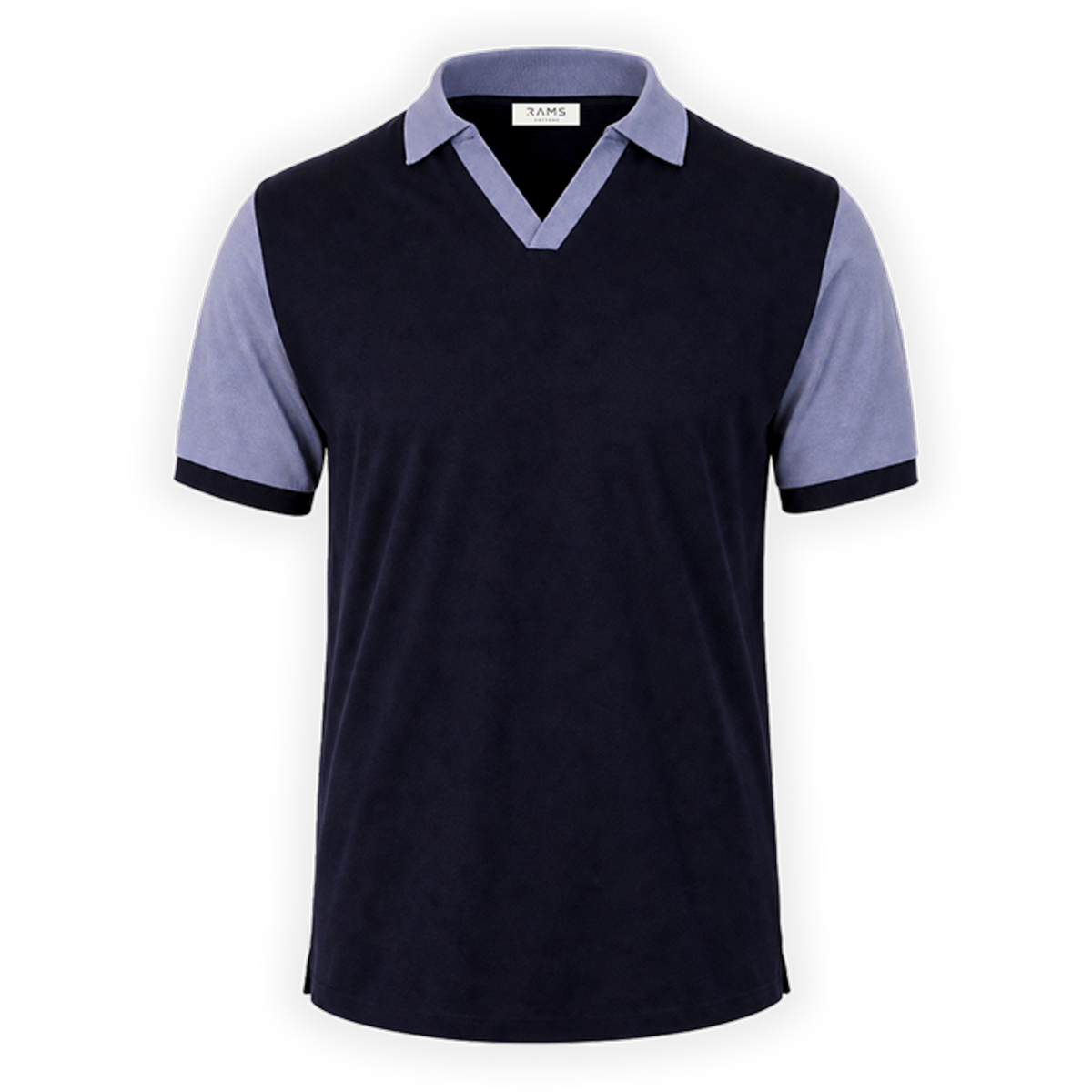 Playera Polo Bicolor Azul Marino y Celeste