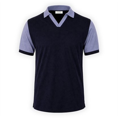 Playera Polo Bicolor Azul Marino y Celeste