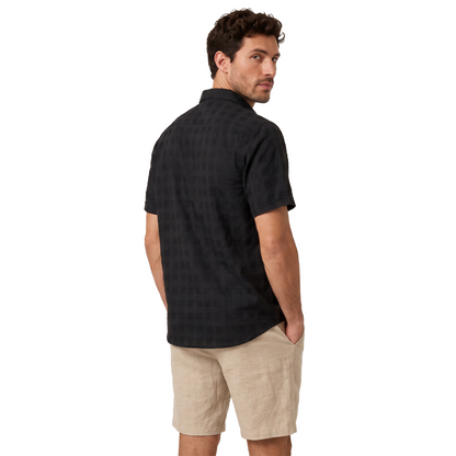 Camisa de manga corta con estampado tonal para hombre