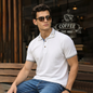 Playera Blanca Tipo Polo Hombre Slim Fit Diseño Moderno Casual