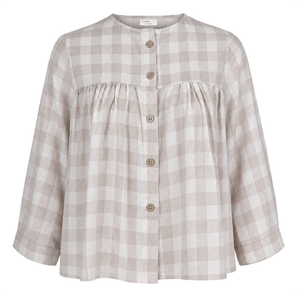 Blusa RAMS a Cuadros Beige y Blanco