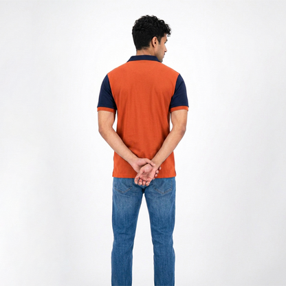 Playera Polo Bicolor Shedron con Azul Marino