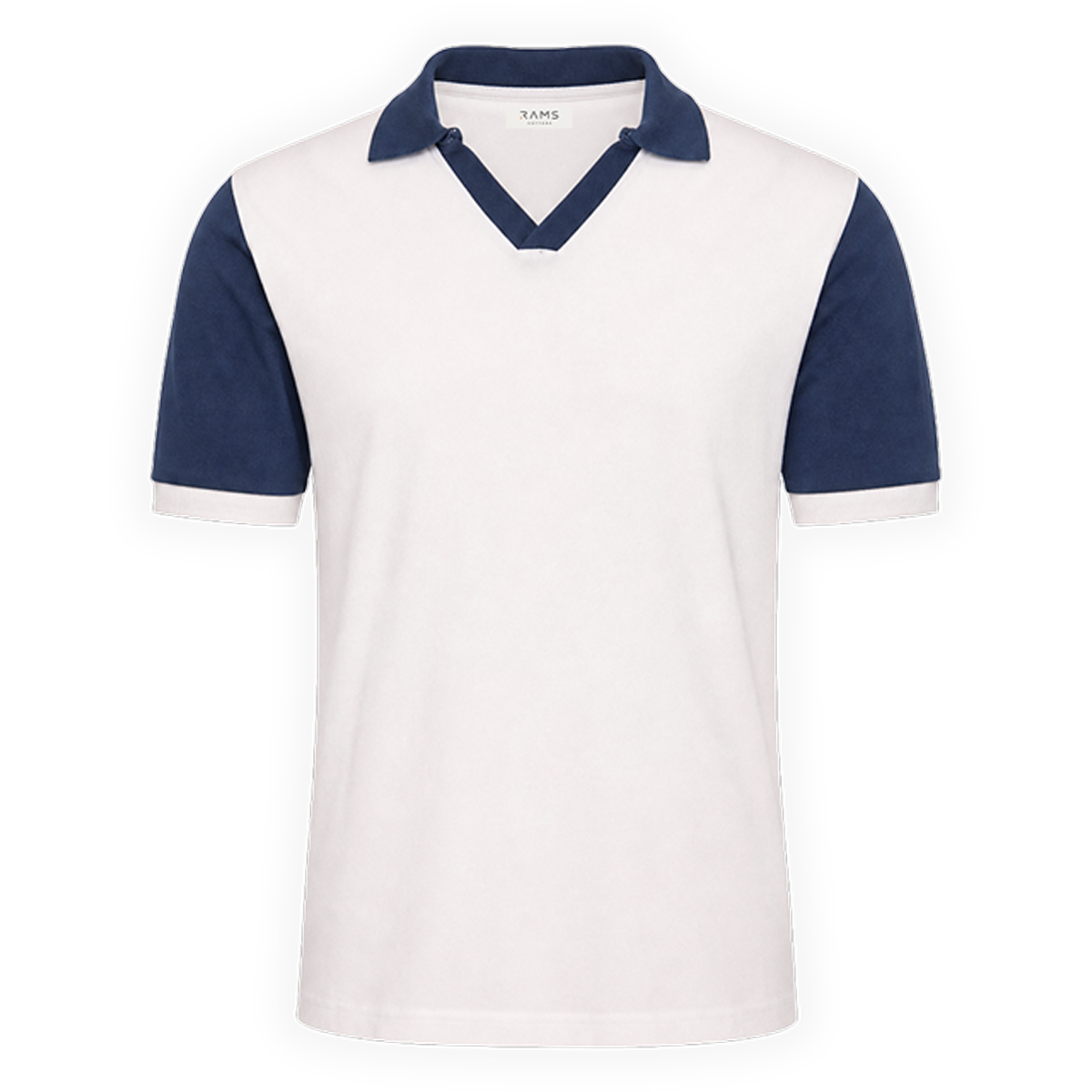 Playera Polo Bicolor Blanca con Azul Marino