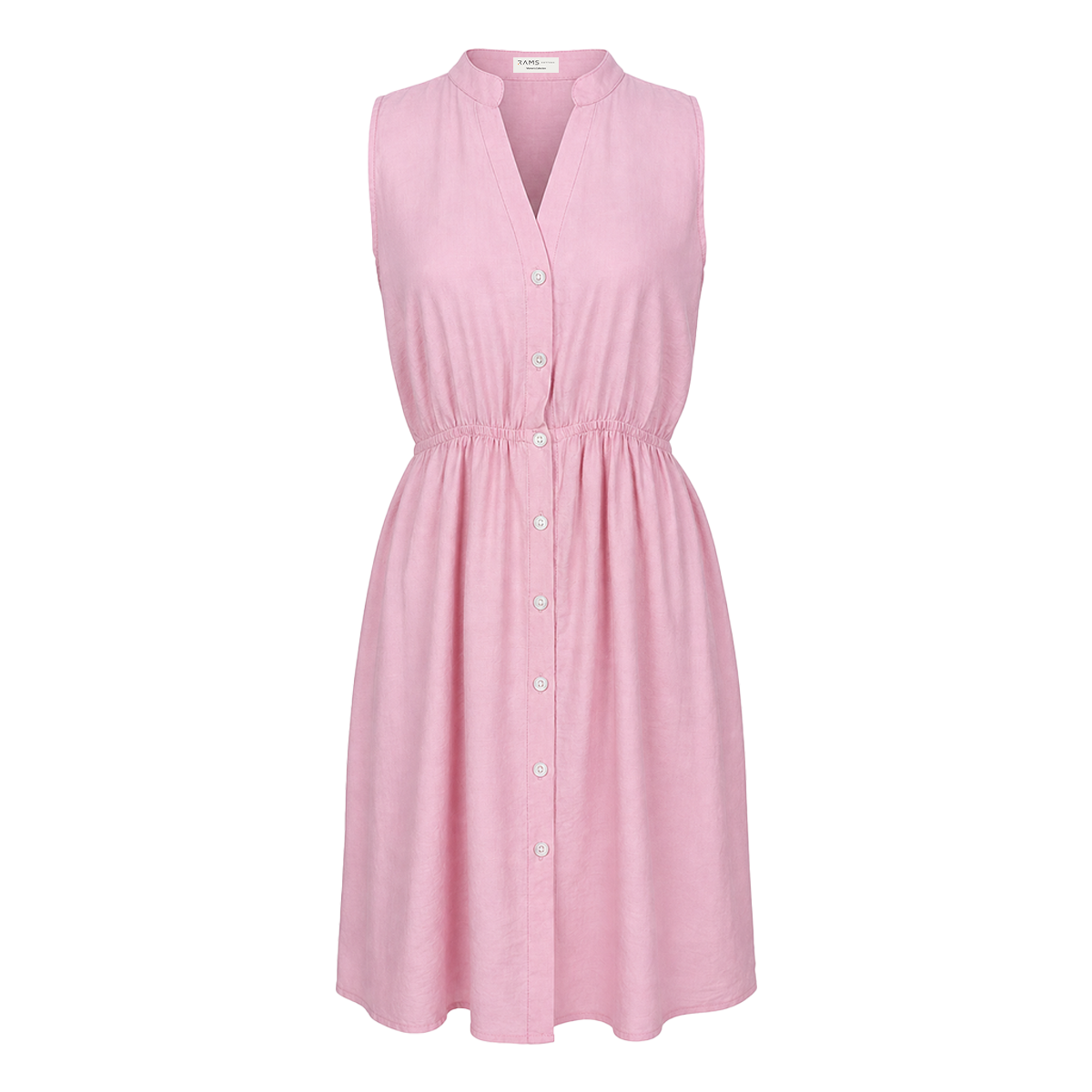 Vestido sin mangas con botones frontales rosa