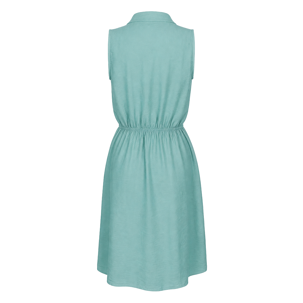 Vestido casual sin mangas con botones frontales color verde agua
