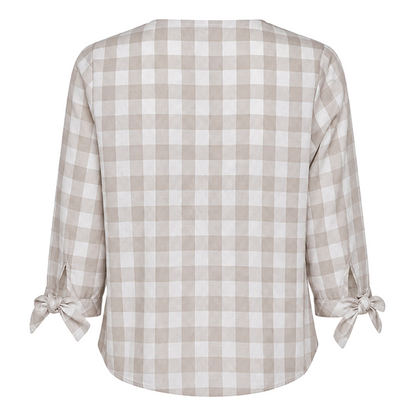 Blusa RAMS a Cuadros Beige y Blanco