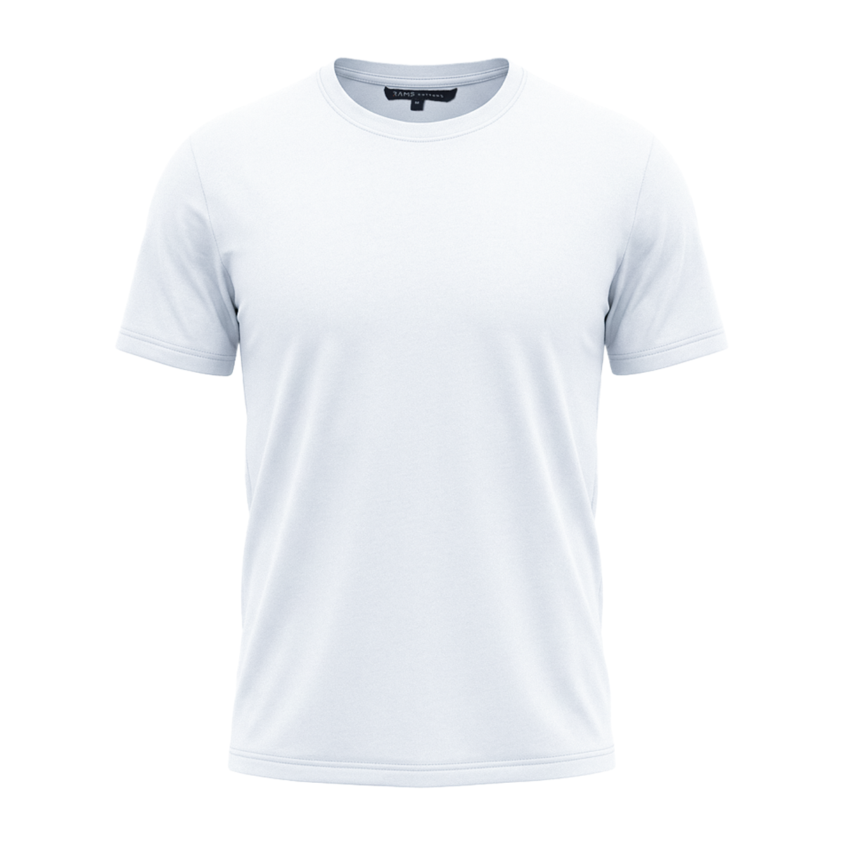 Men's Basic Muscle Fit White Cotton Crew Neck T-Shirt