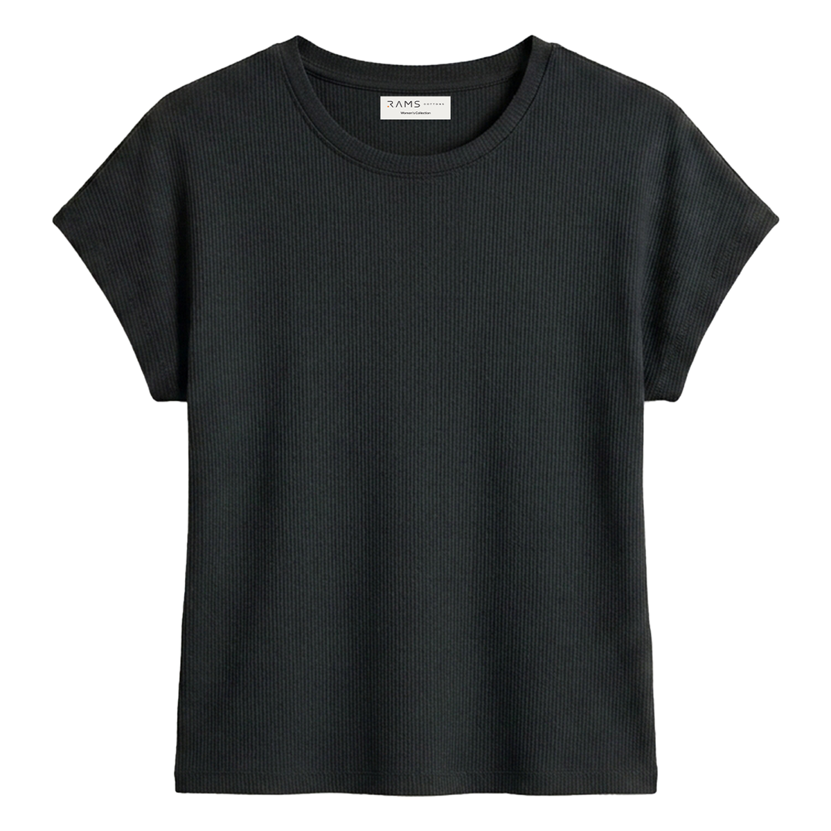 Blusa Acanalada Manga Corta Negro