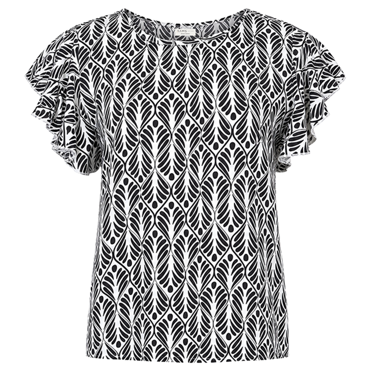 Blusa Mujer Estampada Cuello Redondo Manga Olán Casual