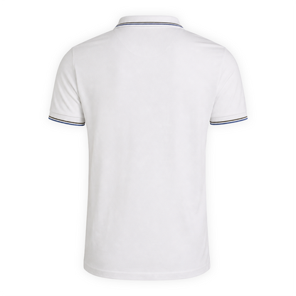 Playera Blanca Tipo Polo Hombre Slim Fit Diseño Moderno Casual