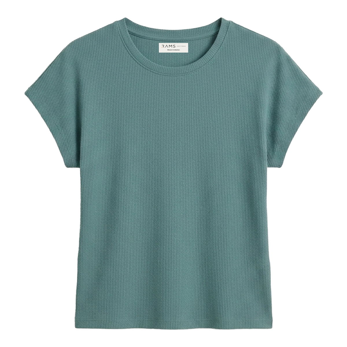 Blusa de manga corta texturizada en color verde