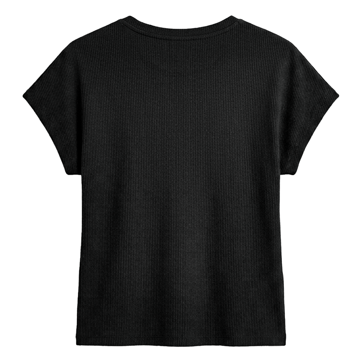 Blusa Acanalada Manga Corta Negro
