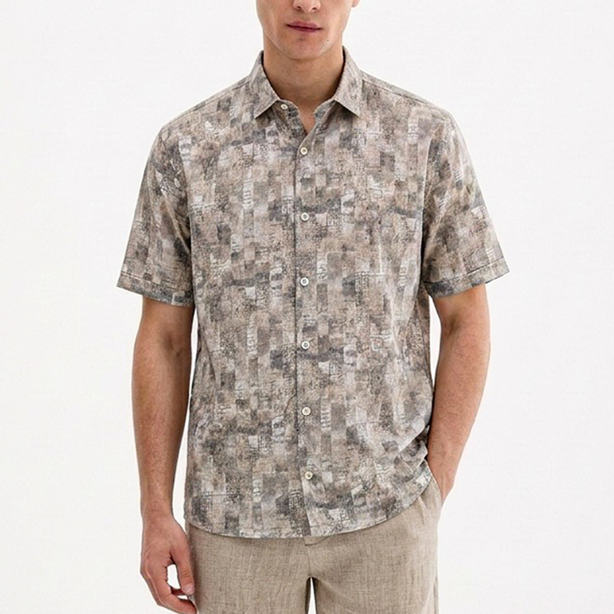 Camisa RAMS de manga corta con estampado abstracto