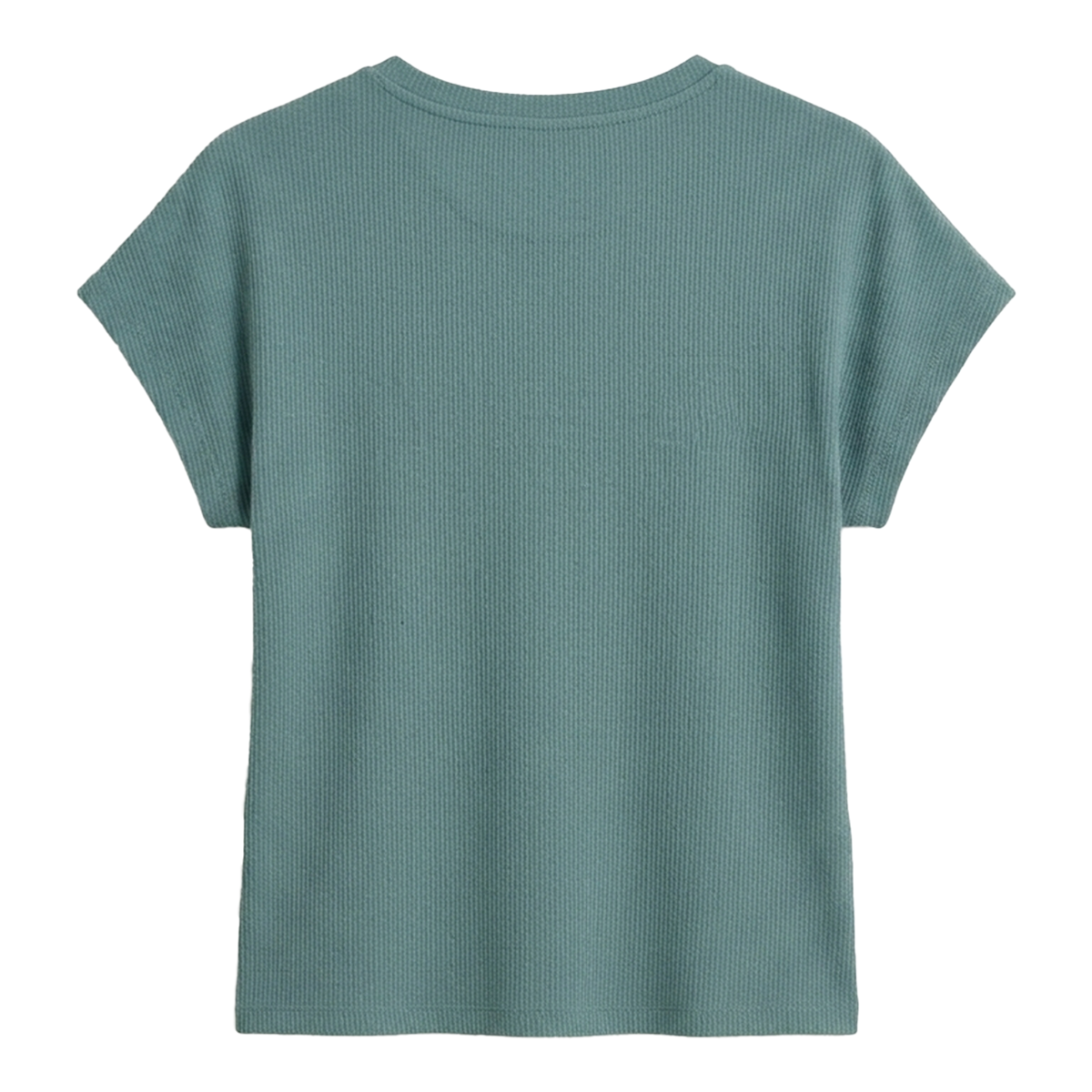Blusa de manga corta texturizada en color verde