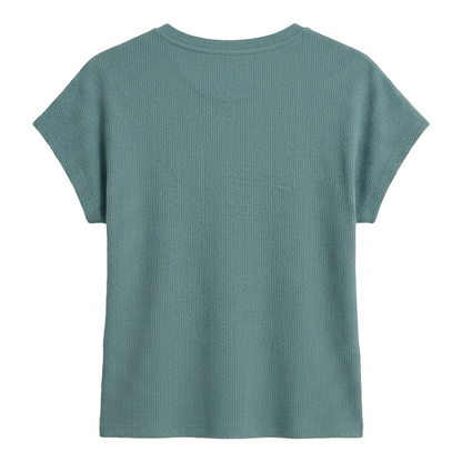 Blusa de manga corta texturizada en color verde