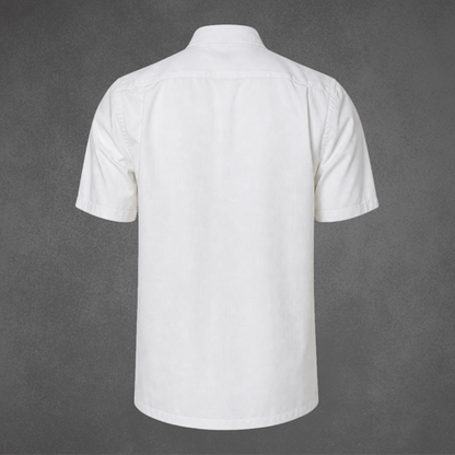 Guayabera Blanca Hombre  con Bolsa y Alforzas Diseño Tradicional