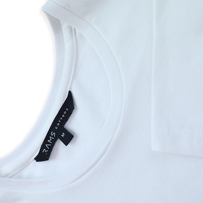 Men's Basic Muscle Fit White Cotton Crew Neck T-Shirt