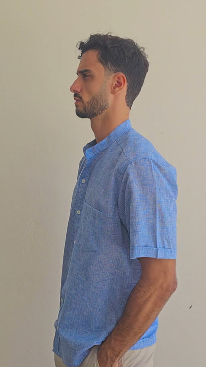 Camisa de manga corta color salmon