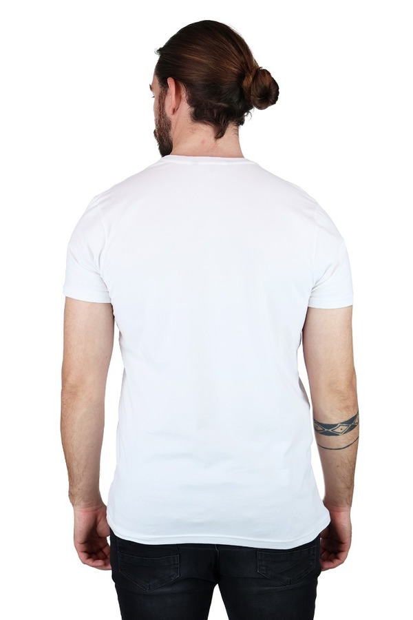 Playera Blanca Básica Muscle Fit de Algodón Cuello Redondo Caballero 