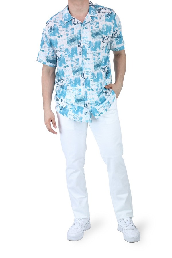 Pantalón Blanco Slim Fit De Gabardina De Algodón Para Caballero