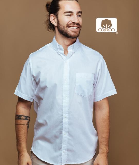 Camisa básica manga corta 100% Algodón Premium