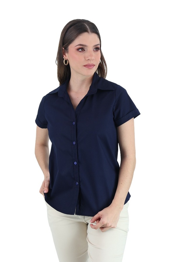 Camisa azul marino mujer deals