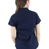 Blusa Para Uniforme Manga Corta Azul Marino Con Botones De Dama